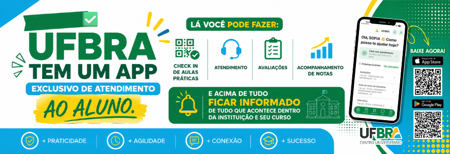 Banner do aplicativo UFBRA com recursos para alunos